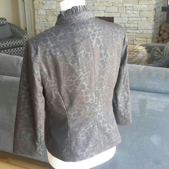 DARK BROWN BLACK ANIMAL PRINT JACKET NWT - Picture 4 of 6